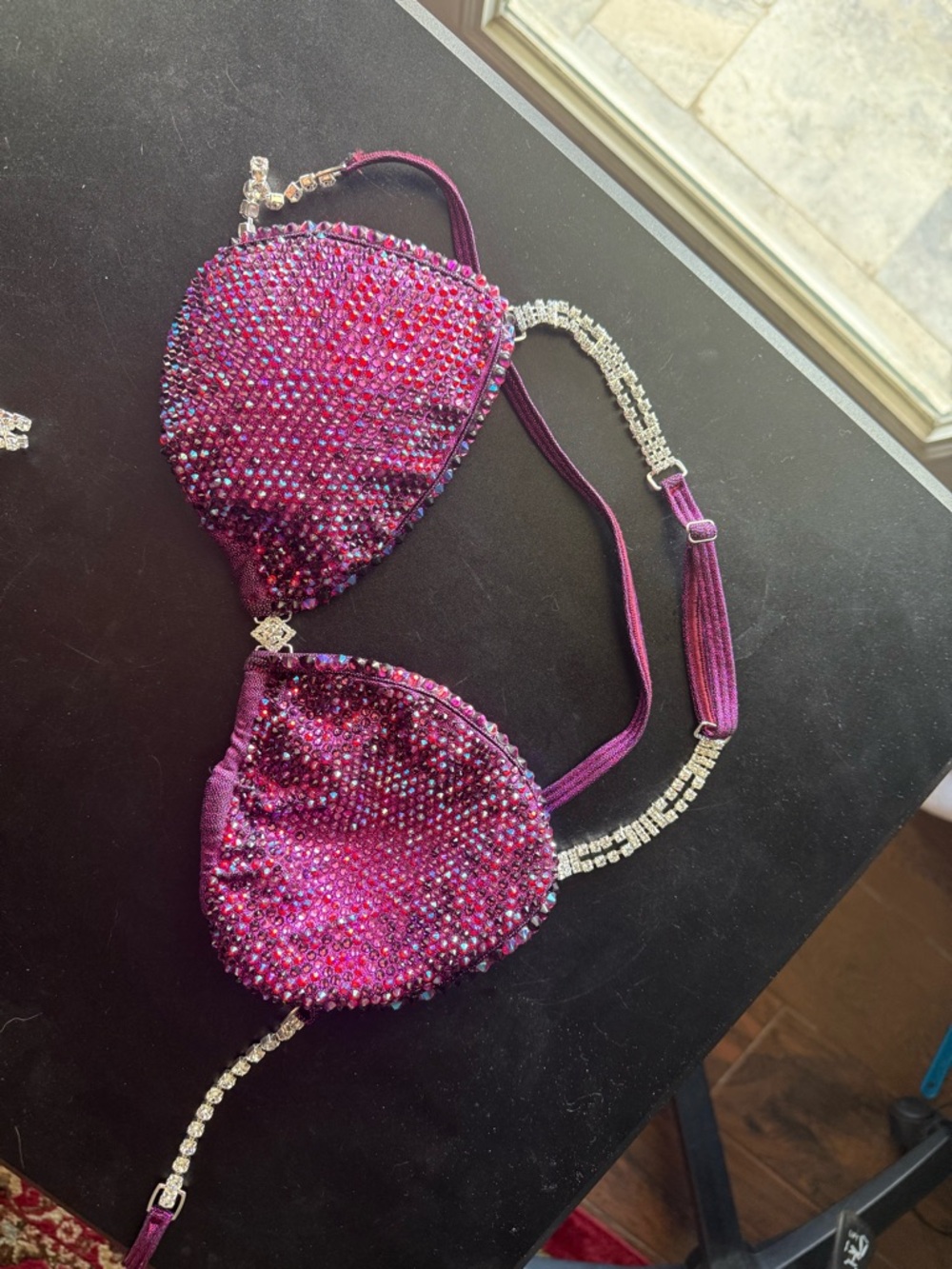 Purple Rhinestone Embellished Bikini Set - Picture 8 of 10